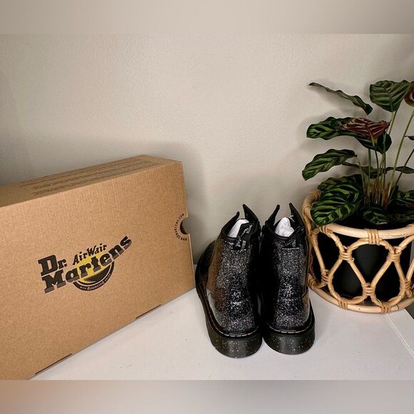 NEW Dr. Martens 1460 Y Cosmic Glitter Black Combat Boots Juniors 6, Women’s US 6 - Picture 6 of 13